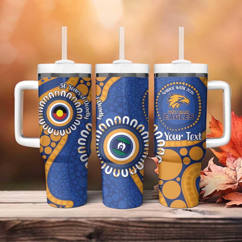 Eagles NAIDOC 2026 Personalised Tumbler With Handle 50 Years of Deadly Aboriginal Art