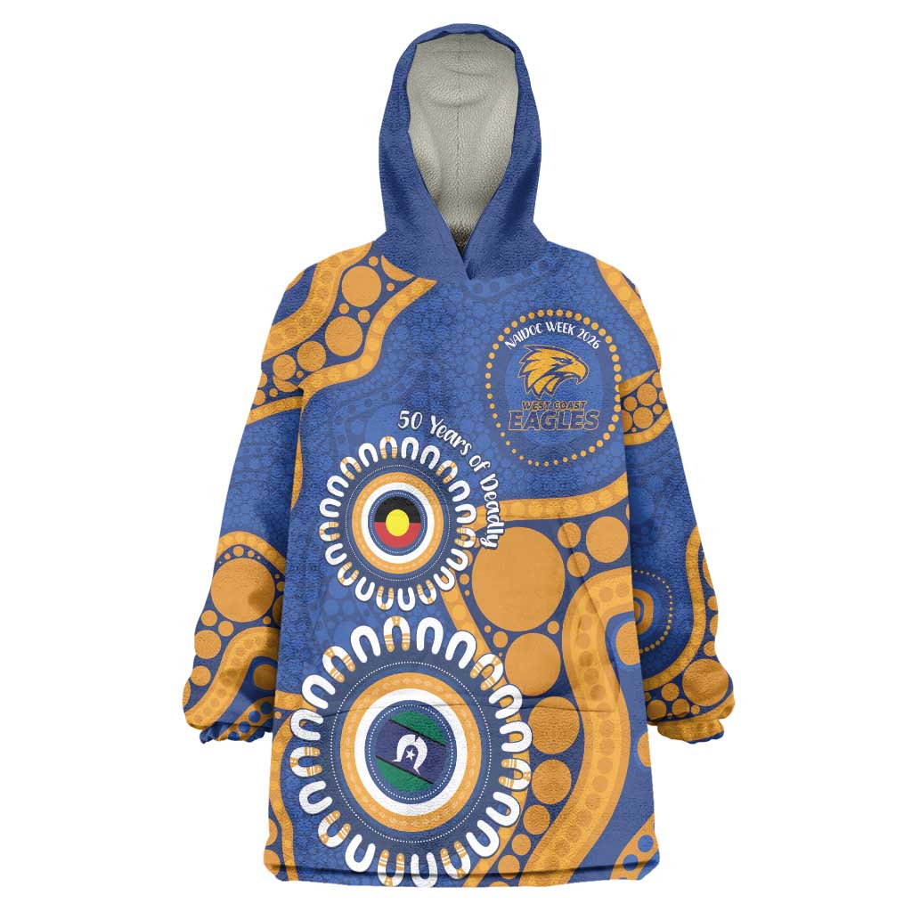 Eagles NAIDOC 2026 Personalised Wearable Blanket Hoodie 50 Years of Deadly Aboriginal Art