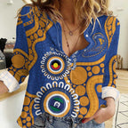 Eagles NAIDOC 2026 Personalised Women Casual Shirt 50 Years of Deadly Aboriginal Art