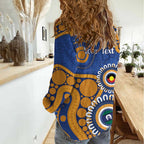 Eagles NAIDOC 2026 Personalised Women Casual Shirt 50 Years of Deadly Aboriginal Art