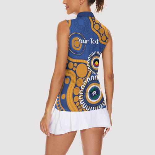 Eagles NAIDOC 2026 Personalised Women Sleeveless Polo Shirt 50 Years of Deadly Aboriginal Art
