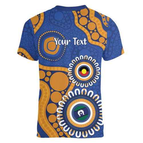 Eagles NAIDOC 2026 Personalised Women V-Neck T-Shirt 50 Years of Deadly Aboriginal Art
