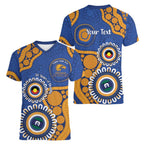 Eagles NAIDOC 2026 Personalised Women V-Neck T-Shirt 50 Years of Deadly Aboriginal Art