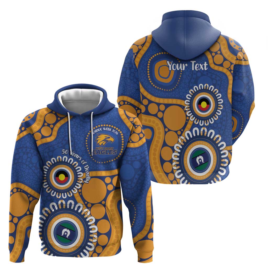 Eagles NAIDOC 2026 Personalised Zip Hoodie 50 Years of Deadly Aboriginal Art