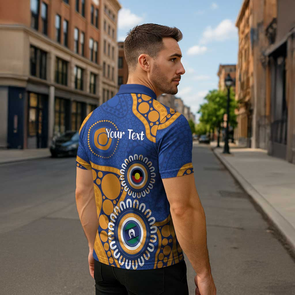 Eagles NAIDOC 2026 Personalised Zipper Polo Shirt 50 Years of Deadly Aboriginal Art