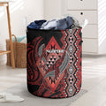 Aotearoa Iwi Ngapuhi Laundry Basket NZ Maori Humpback Whale Taniko Motifs
