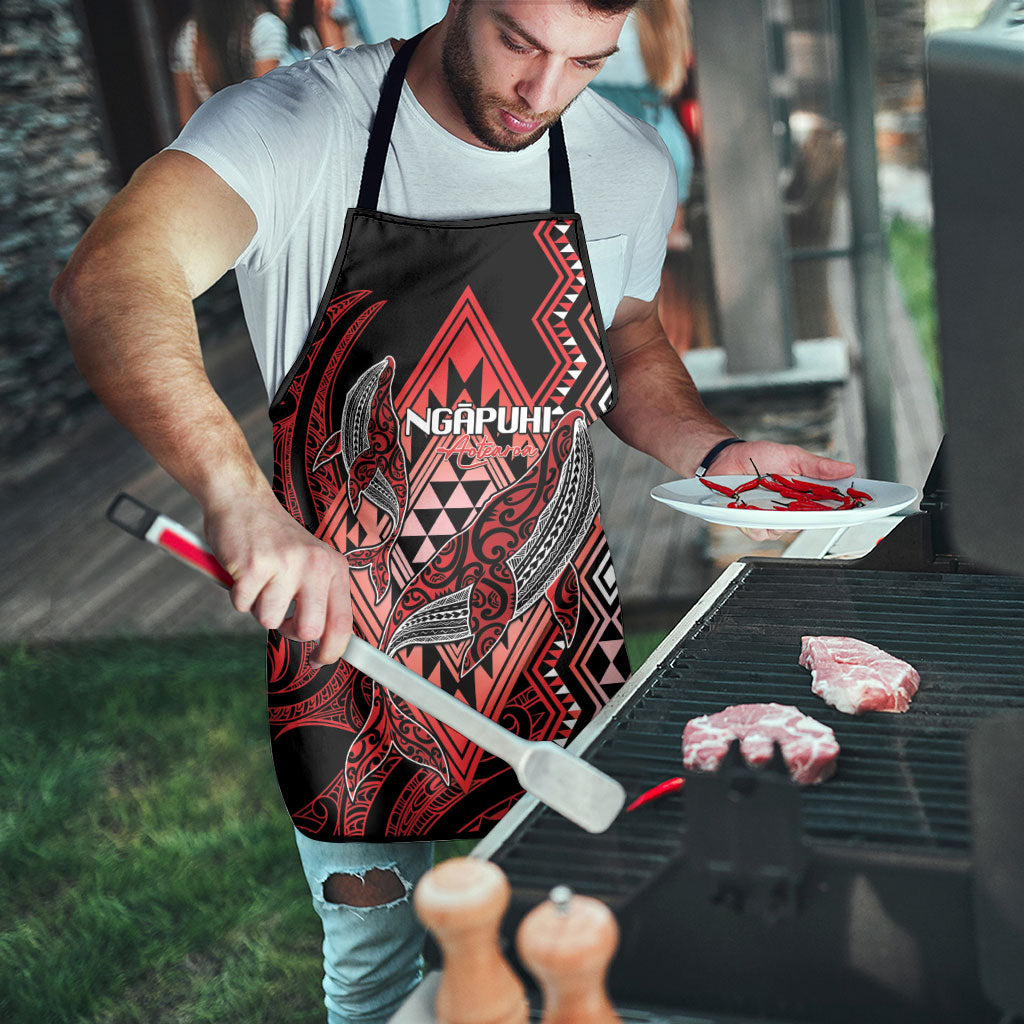 Aotearoa Iwi Ngapuhi Apron NZ Maori Humpback Whale Taniko Motifs