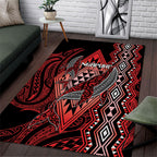 Aotearoa Iwi Ngapuhi Area Rug NZ Maori Humpback Whale Taniko Motifs