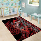 Aotearoa Iwi Ngapuhi Area Rug NZ Maori Humpback Whale Taniko Motifs