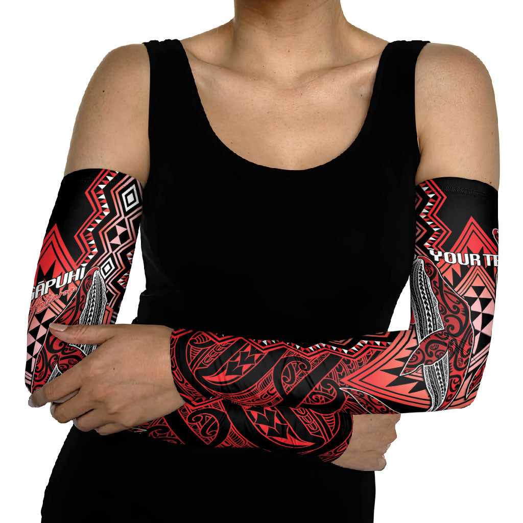 Aotearoa Iwi Ngapuhi Personalised Arm Sleeves NZ Maori Humpback Whale Taniko Motifs