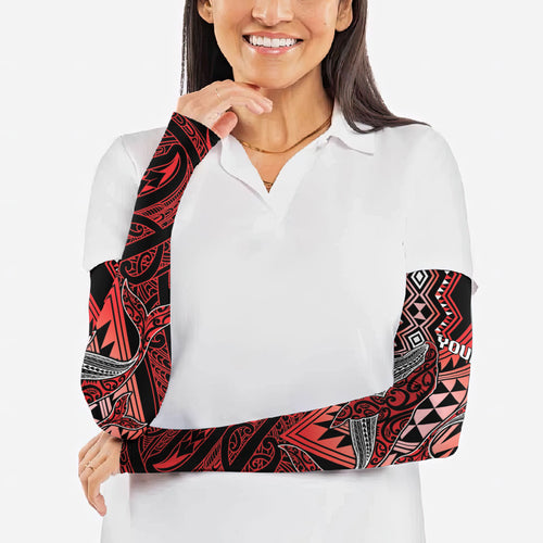 Aotearoa Iwi Ngapuhi Personalised Arm Sleeves NZ Maori Humpback Whale Taniko Motifs