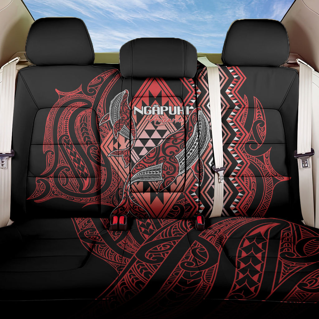 Aotearoa Iwi Ngapuhi Back Car Seat Cover NZ Maori Humpback Whale Taniko Motifs