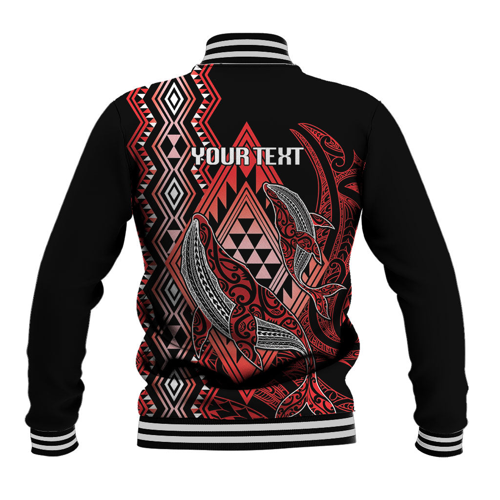 Aotearoa Iwi Ngapuhi Personalised Baseball Jacket NZ Maori Humpback Whale Taniko Motifs