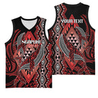 Aotearoa Iwi Ngapuhi Personalised Basketball Jersey NZ Maori Humpback Whale Taniko Motifs