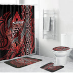 Aotearoa Iwi Ngapuhi Bathroom Set NZ Maori Humpback Whale Taniko Motifs