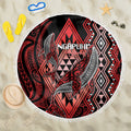 Aotearoa Iwi Ngapuhi Beach Blanket NZ Maori Humpback Whale Taniko Motifs