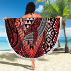 Aotearoa Iwi Ngapuhi Beach Blanket NZ Maori Humpback Whale Taniko Motifs