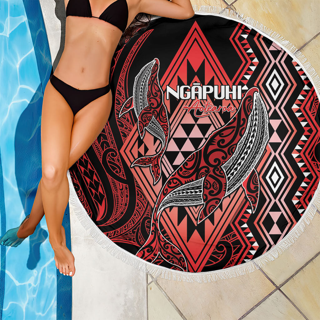 Aotearoa Iwi Ngapuhi Beach Blanket NZ Maori Humpback Whale Taniko Motifs