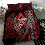 Aotearoa Iwi Ngapuhi Bedding Set NZ Maori Humpback Whale Taniko Motifs