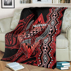 Aotearoa Iwi Ngapuhi Blanket NZ Maori Humpback Whale Taniko Motifs