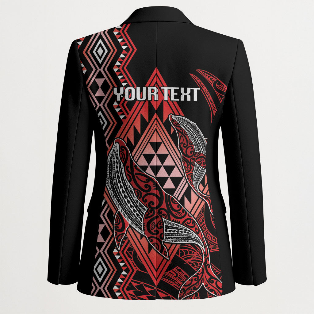 Aotearoa Iwi Ngapuhi Personalised Blazer NZ Maori Humpback Whale Taniko Motifs