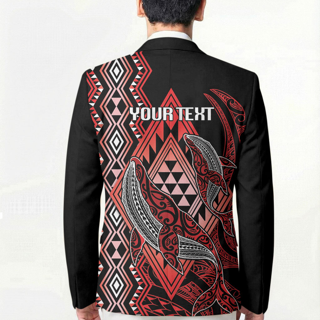 Aotearoa Iwi Ngapuhi Personalised Blazer NZ Maori Humpback Whale Taniko Motifs