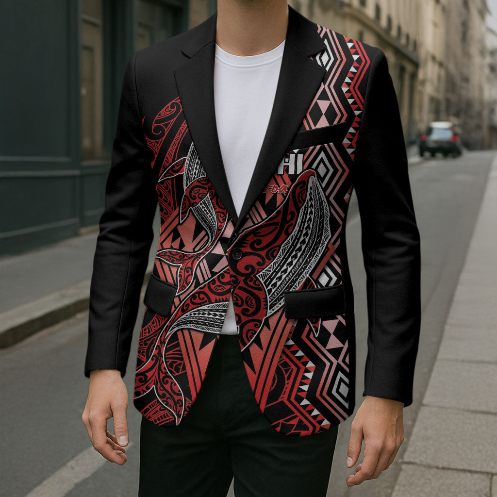Aotearoa Iwi Ngapuhi Personalised Blazer NZ Maori Humpback Whale Taniko Motifs