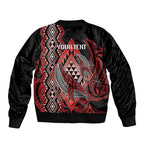 Aotearoa Iwi Ngapuhi Personalised Bomber Jacket NZ Maori Humpback Whale Taniko Motifs