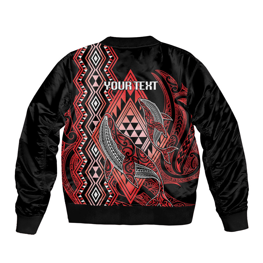 Aotearoa Iwi Ngapuhi Personalised Bomber Jacket NZ Maori Humpback Whale Taniko Motifs
