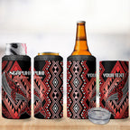 Aotearoa Iwi Ngapuhi Personalised 4 in 1 Can Cooler Tumbler NZ Maori Humpback Whale Taniko Motifs
