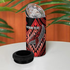Aotearoa Iwi Ngapuhi Personalised 4 in 1 Can Cooler Tumbler NZ Maori Humpback Whale Taniko Motifs