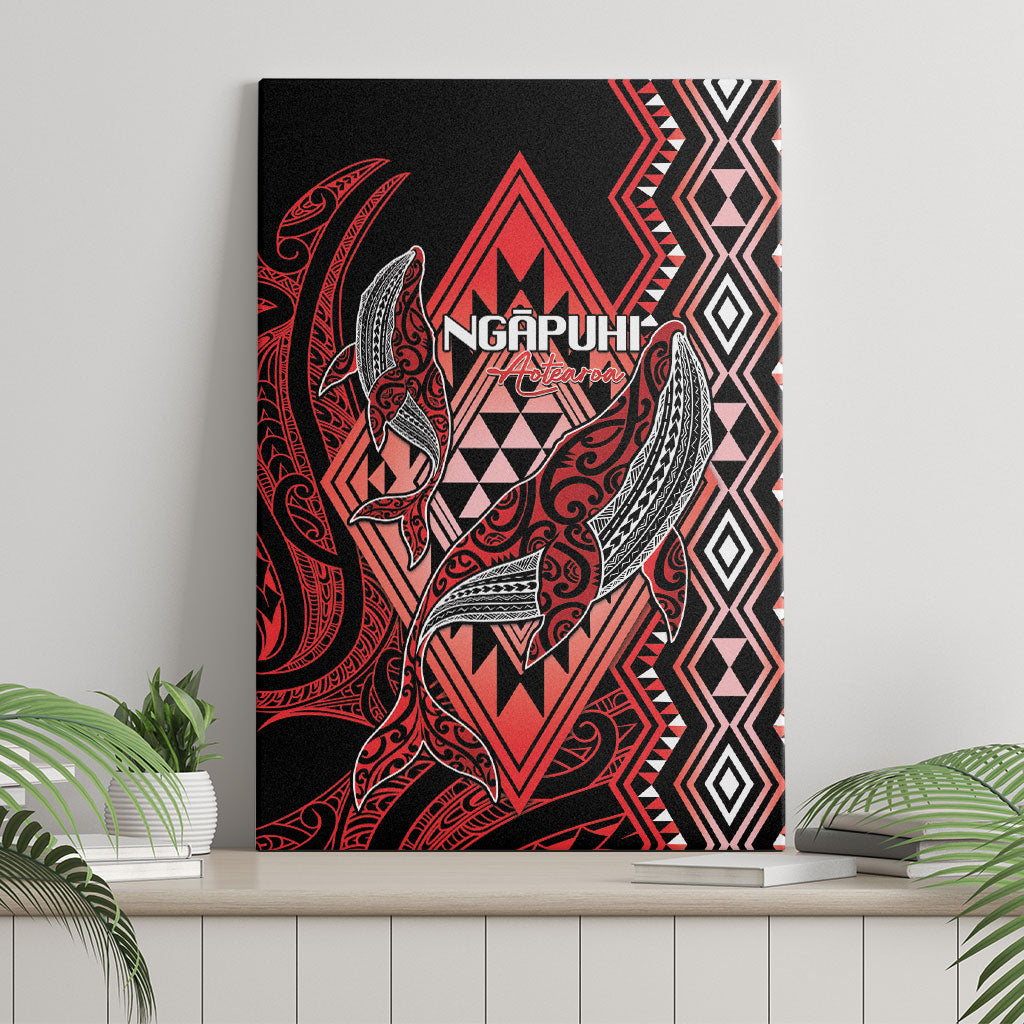 Aotearoa Iwi Ngapuhi Canvas Wall Art NZ Maori Humpback Whale Taniko Motifs