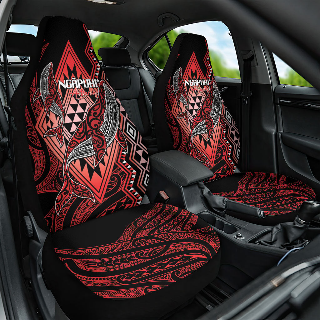 Aotearoa Iwi Ngapuhi Car Seat Cover NZ Maori Humpback Whale Taniko Motifs