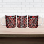 Aotearoa Iwi Ngapuhi Personalised Ceramic Mug NZ Maori Humpback Whale Taniko Motifs