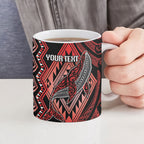 Aotearoa Iwi Ngapuhi Personalised Ceramic Mug NZ Maori Humpback Whale Taniko Motifs