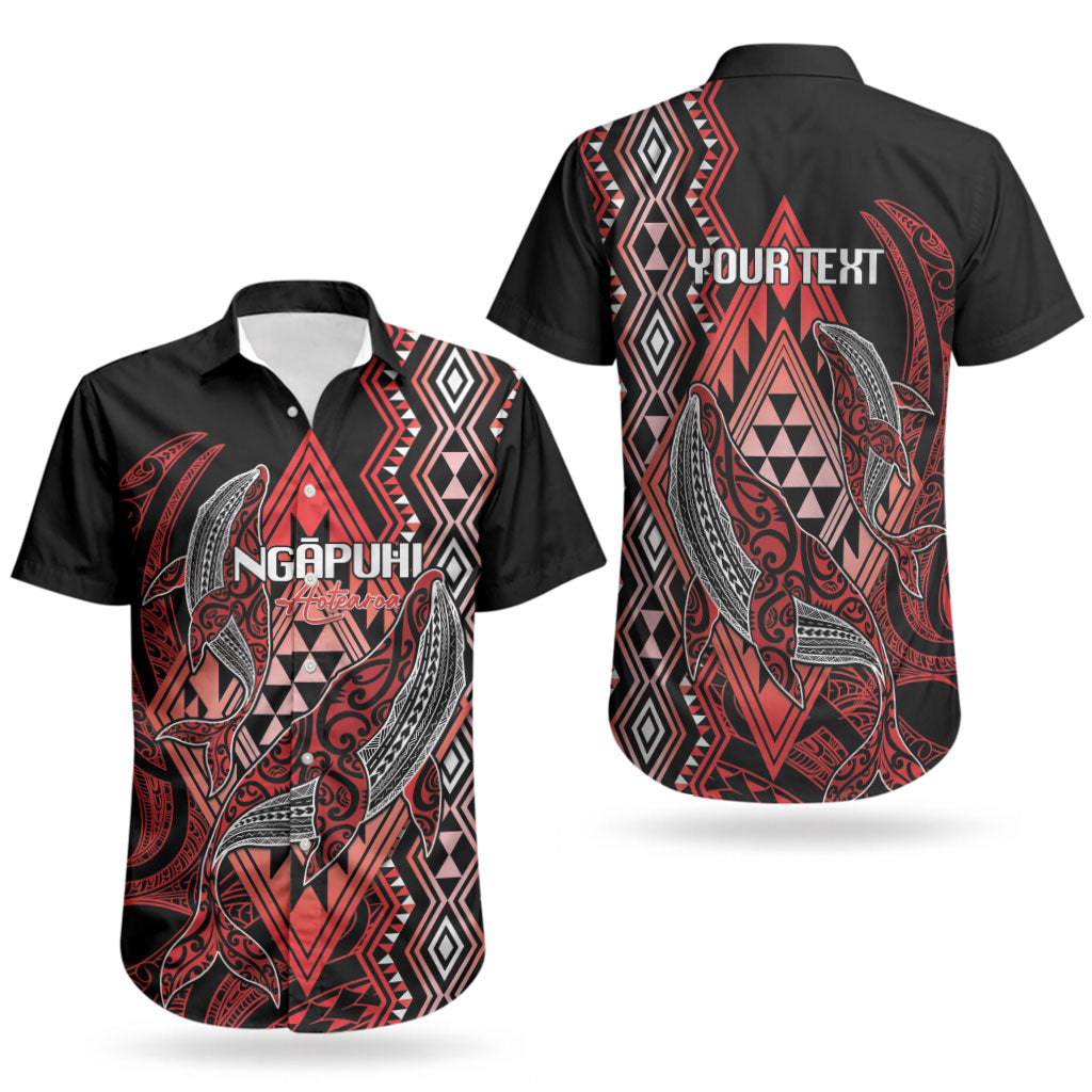 Aotearoa Iwi Ngapuhi Personalised Couples Matching Puletasi and Hawaiian Shirt NZ Maori Humpback Whale Taniko Motifs