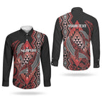 Aotearoa Iwi Ngapuhi Personalised Couples Matching Short Sleeve Bodycon Dress and Long Sleeve Button Shirt NZ Maori Humpback Whale Taniko Motifs