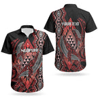 Aotearoa Iwi Ngapuhi Personalised Couples Matching Summer Maxi Dress and Hawaiian Shirt NZ Maori Humpback Whale Taniko Motifs