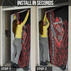 Aotearoa Iwi Ngapuhi Personalised Door Cover NZ Maori Humpback Whale Taniko Motifs