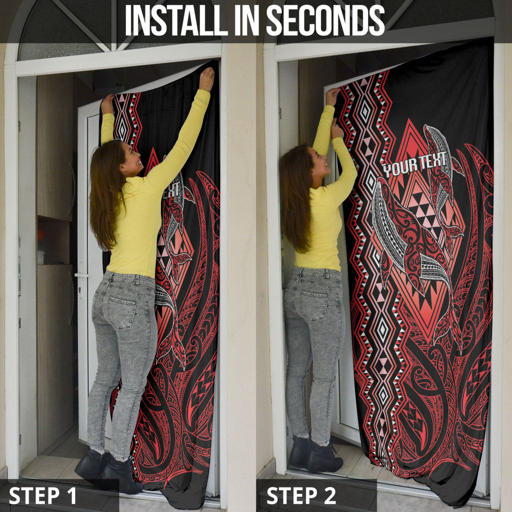 Aotearoa Iwi Ngapuhi Personalised Door Cover NZ Maori Humpback Whale Taniko Motifs