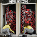 Aotearoa Iwi Ngapuhi Personalised Door Cover NZ Maori Humpback Whale Taniko Motifs