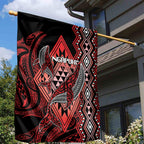 Aotearoa Iwi Ngapuhi Garden Flag NZ Maori Humpback Whale Taniko Motifs