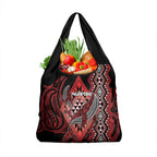 Aotearoa Iwi Ngapuhi Grocery Bag NZ Maori Humpback Whale Taniko Motifs