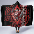 Aotearoa Iwi Ngapuhi Hooded Blanket NZ Maori Humpback Whale Taniko Motifs