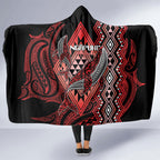 Aotearoa Iwi Ngapuhi Hooded Blanket NZ Maori Humpback Whale Taniko Motifs