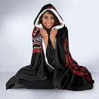 Aotearoa Iwi Ngapuhi Hooded Blanket NZ Maori Humpback Whale Taniko Motifs