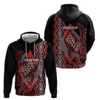 Aotearoa Iwi Ngapuhi Personalised Hoodie NZ Maori Humpback Whale Taniko Motifs