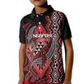 Aotearoa Iwi Ngapuhi Personalised Kid Polo Shirt NZ Maori Humpback Whale Taniko Motifs