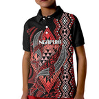 Aotearoa Iwi Ngapuhi Personalised Kid Polo Shirt NZ Maori Humpback Whale Taniko Motifs