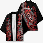 Aotearoa Iwi Ngapuhi Personalised Kimono NZ Maori Humpback Whale Taniko Motifs